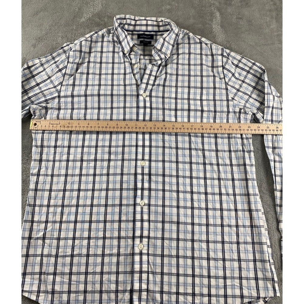 Croft & Barrow Men's L Stretch Button Up Plaid Dress Shirt Long Sleeve - Picture 6 of 12